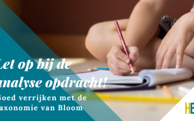 Taxonomie van Bloom: Let op bij de analyse opdracht